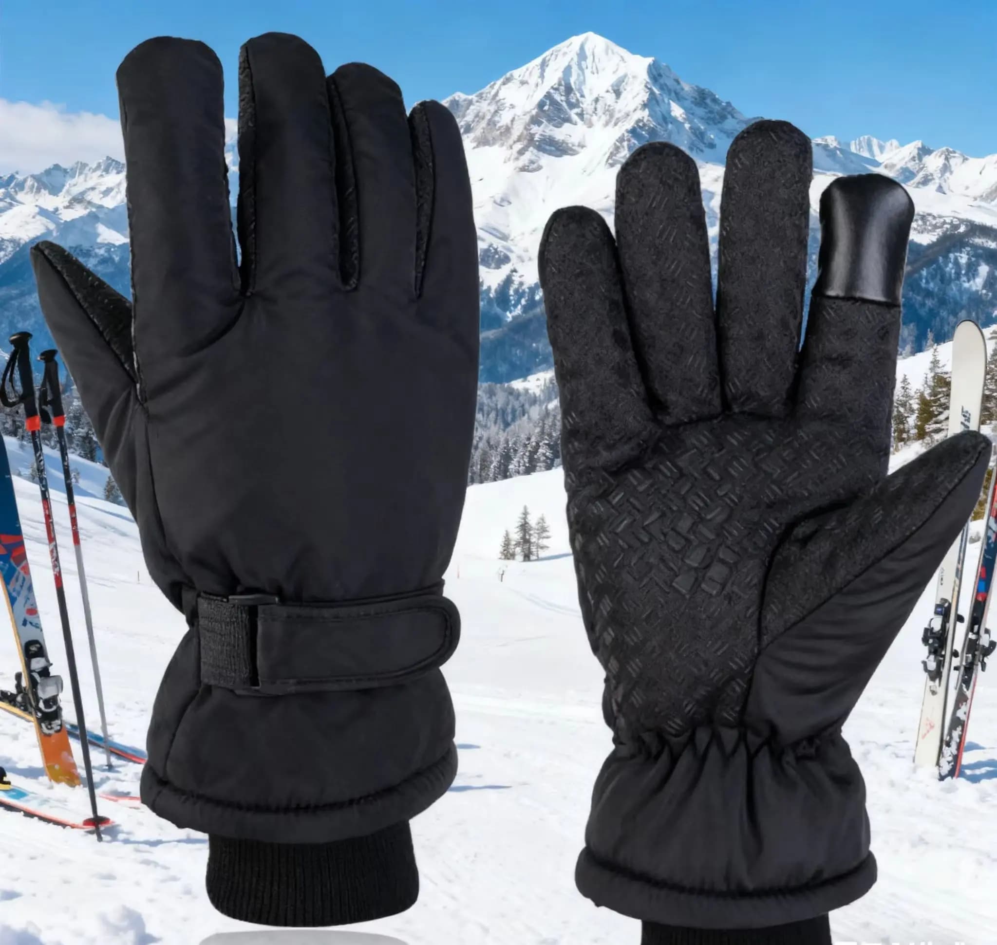 Guanti da sci Uomo Donna Sport invernali Guanti da ciclismo Guanti caldi antivento antiscivolo Guanti da moto touchscreen da neve antivento