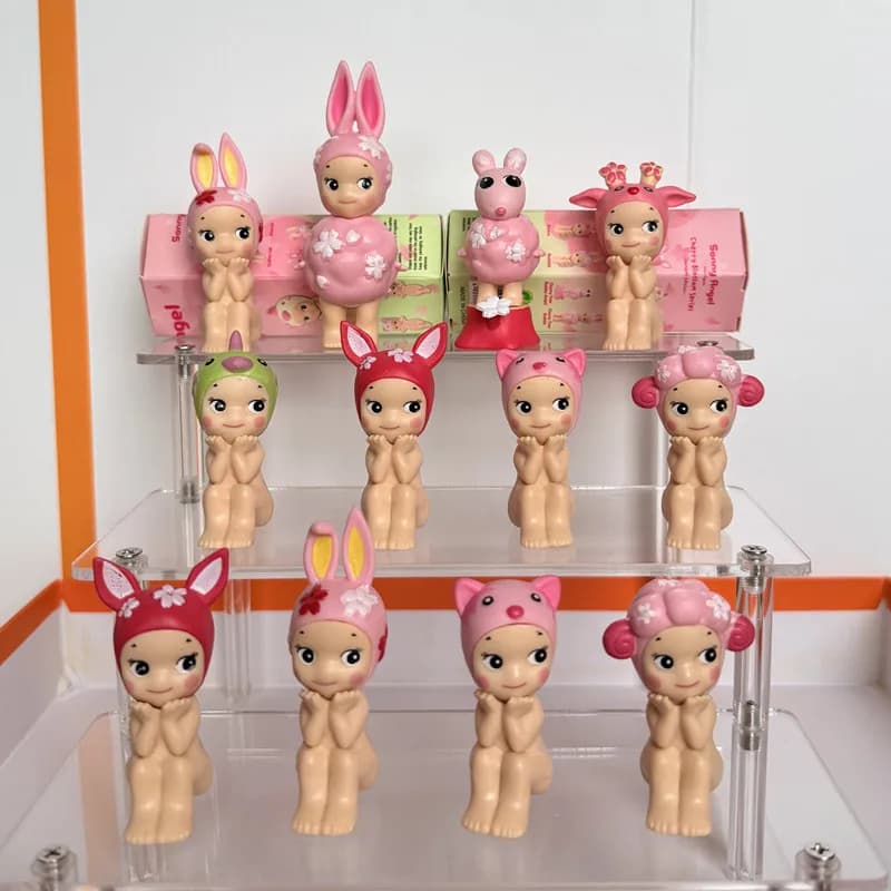 Cute Angel Blind Box Toy – Cherry Blossom Sitting Pose Series (Mini Anime Figures/Collectibles) – Birthday or Christmas Gift