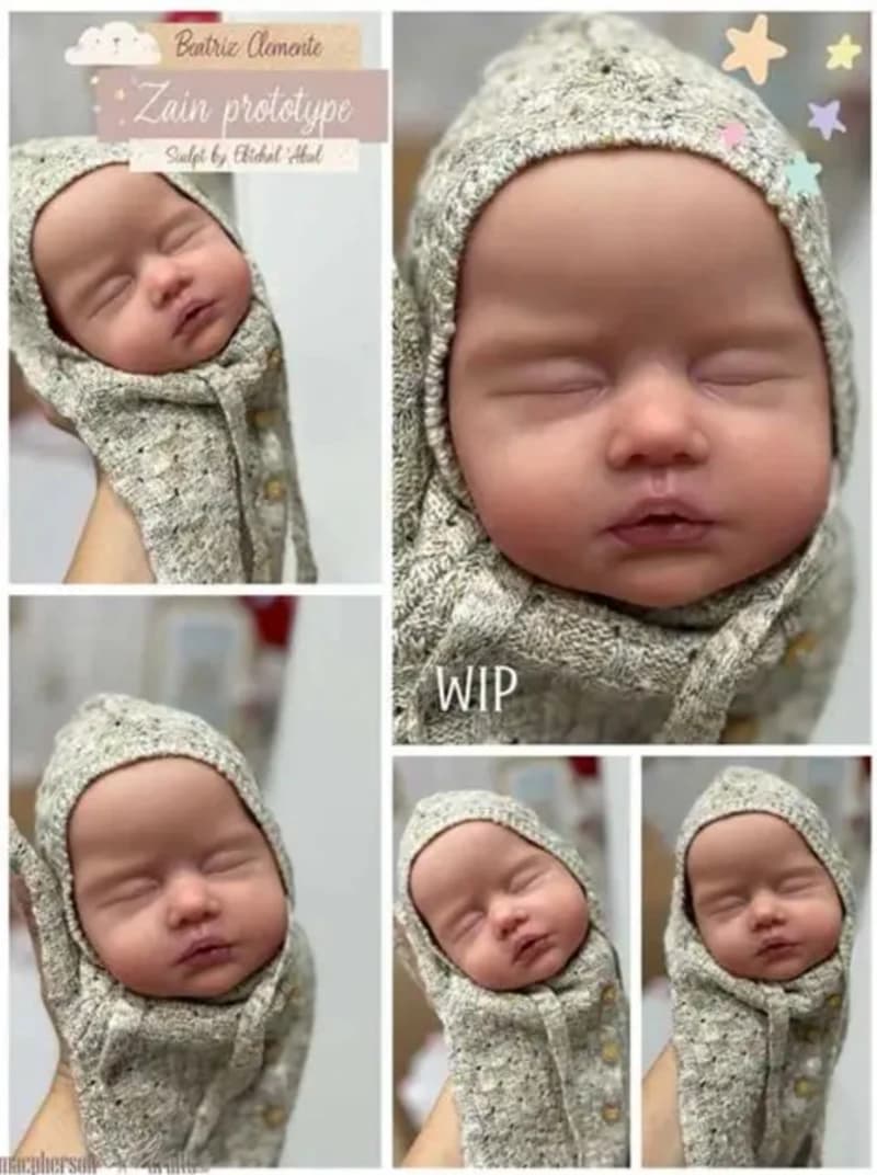 Cute Sleeping Baby Zain Reborn Doll Kit 22 Inches, Unfinished Unpainted DIY Blank Doll Parts Kit