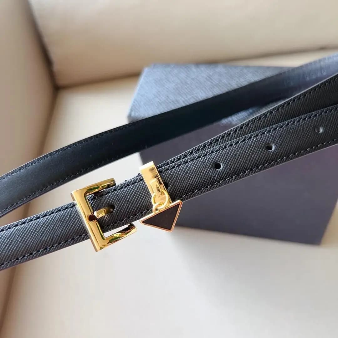 Chic Black Double Gold Buckle Thin Belt For Women Waist Strap For Dresses Skirts Jeans Daily Casual Wear
