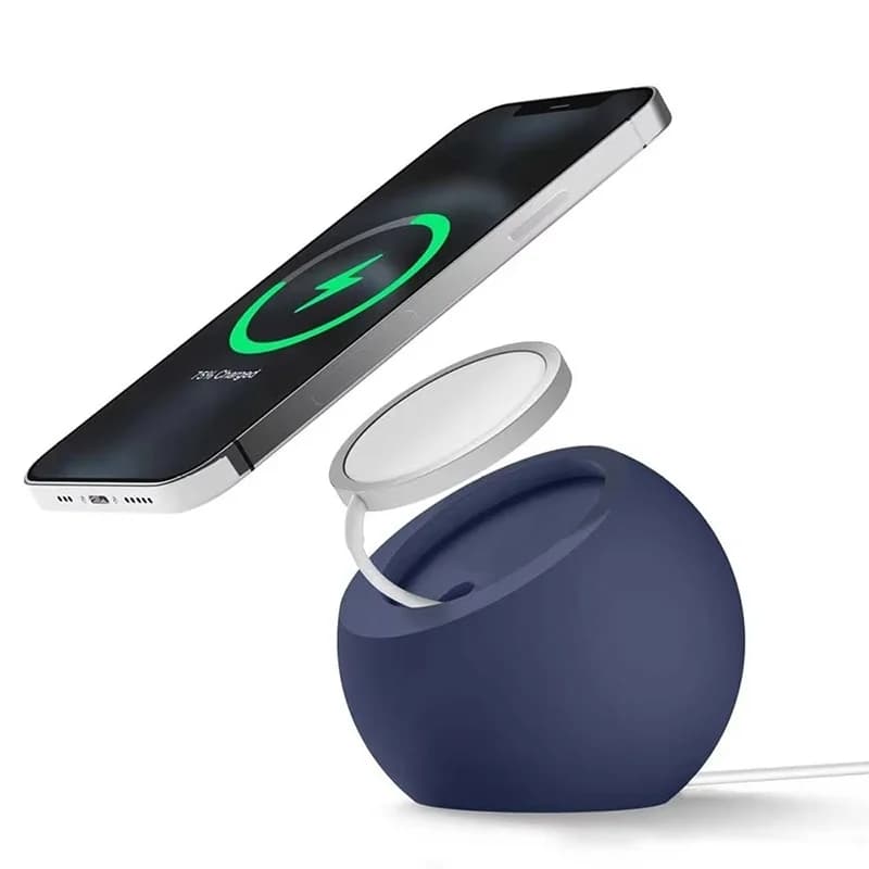 Ball Shape Magnetic Silicone Charging Desk Holder For Magsafe Stand iPhone 16 15 14 13 Wireless Charger Dock Station Accessories