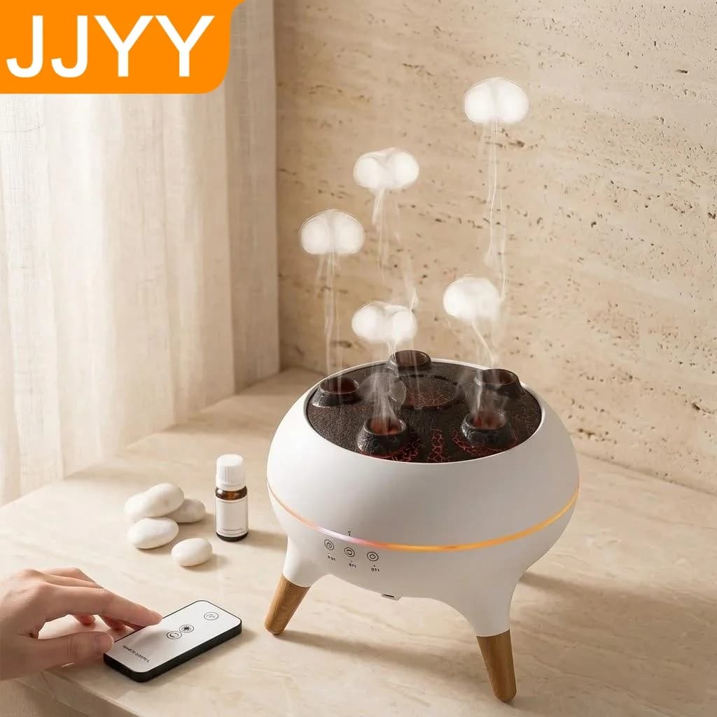 Diffusore di Aromi a Forma di Medusa Silenzioso 28dB, Umidificatore con 7 Luci LED Colorate, Spegnimento Automatico per Camera da Letto, Arredamento Casa, Aromaterapia