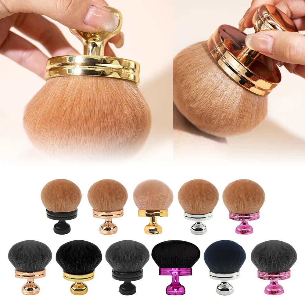 Pennelli per il Trucco, Pennello per il Viso, Pennello per Blush, Pennello per Cipria a Testa Larga, Pennello a Forma di Fungo