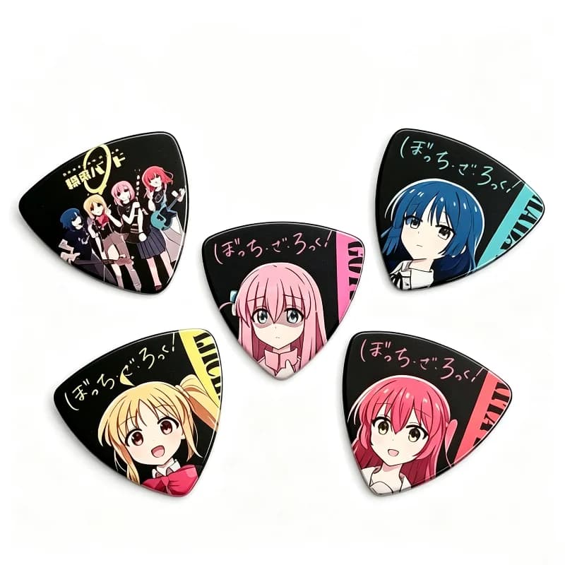 Bocchi The Rock Guitar Picks Set Hitori Nijika Ryo Ikuyo Anime Printed Plectrum for Acoustic Electric Bass Guitar Fan Gift