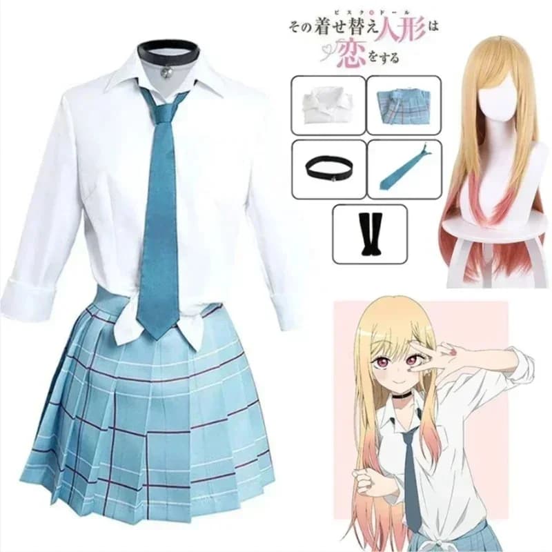 Anime My Dress Up Darling Kitagawa Marin Cosplay Costume Kitagawa Marin Cosplay Dresses School Uniform Wig Suit Women 2026
