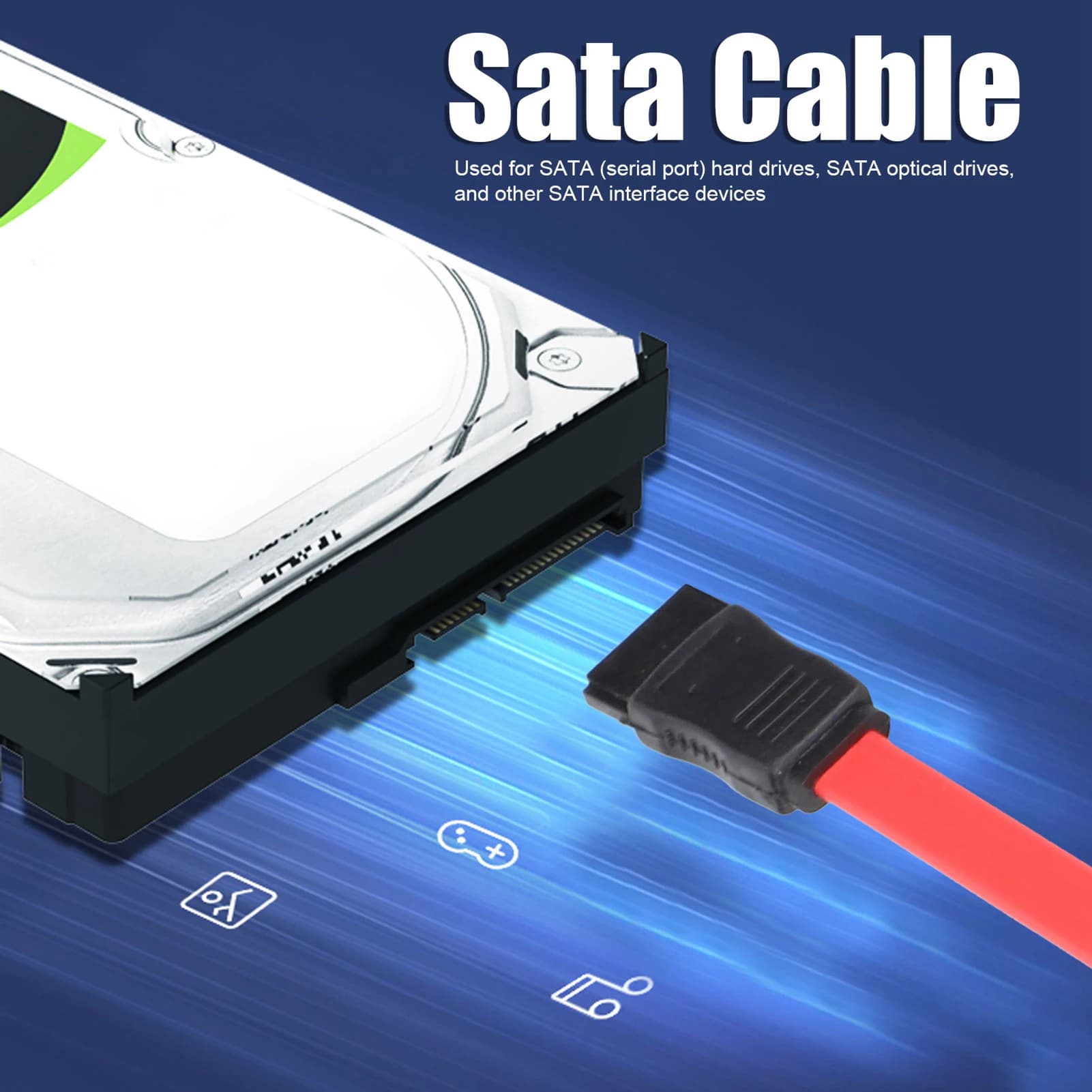 Cavo di Prolunga Dati SSD a 7 Pin Maschio-Femmina per Disco Rigido Esterno