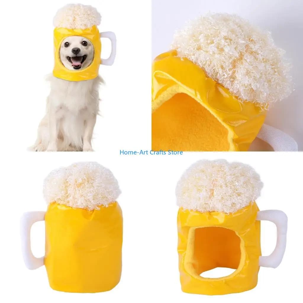 Y3NA Cats Hat Beer Mug Hat Warm Role Playing Accessories Cats and Small Dogs Winter