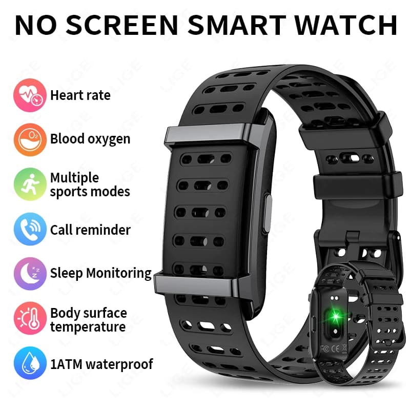 LIGE Without Screen Astute Air Sports Watch Open Fitness Cardiofrequency 1ATM Waterproof New Men Smart Bracelet For Andrio IOS 2026