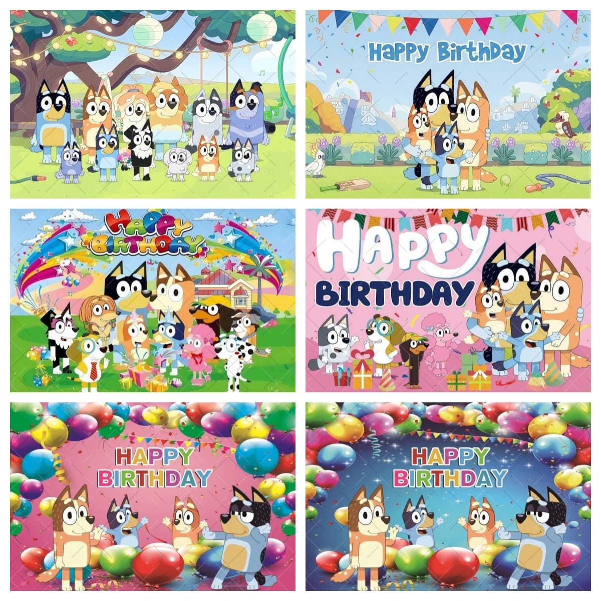 Sfondo per Festa di Compleanno Bluey, Decorazione Preferita per Bambini e Bambine, Poster Banner per Baby Shower, Accessori per Fotografia