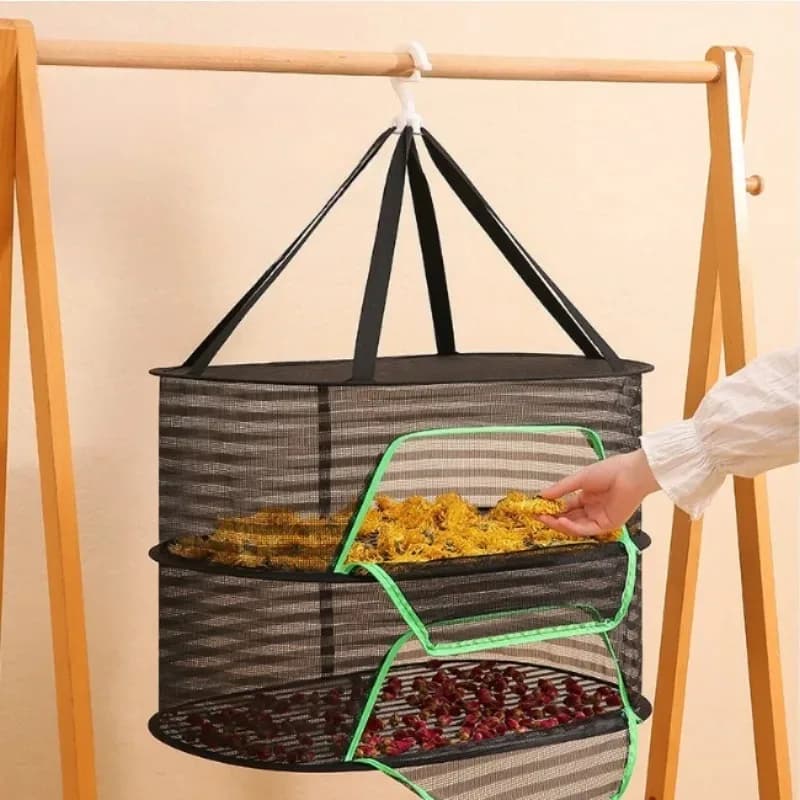 Rete asciutta per pesci secchi Gabbia a prova di mosche Rete per asciugare gli alimenti Rete per asciugare le verdure Pieghevole Balcone Stendibiancheria Asciugatrice per erbe