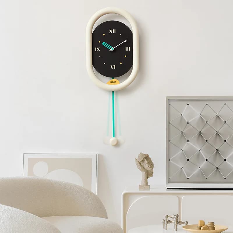 Orologio da parete di arte decorativa nordica di nuovo design Orologio da parete moderno con pendolo al quarzo in MDF per la decorazione domestica 3d