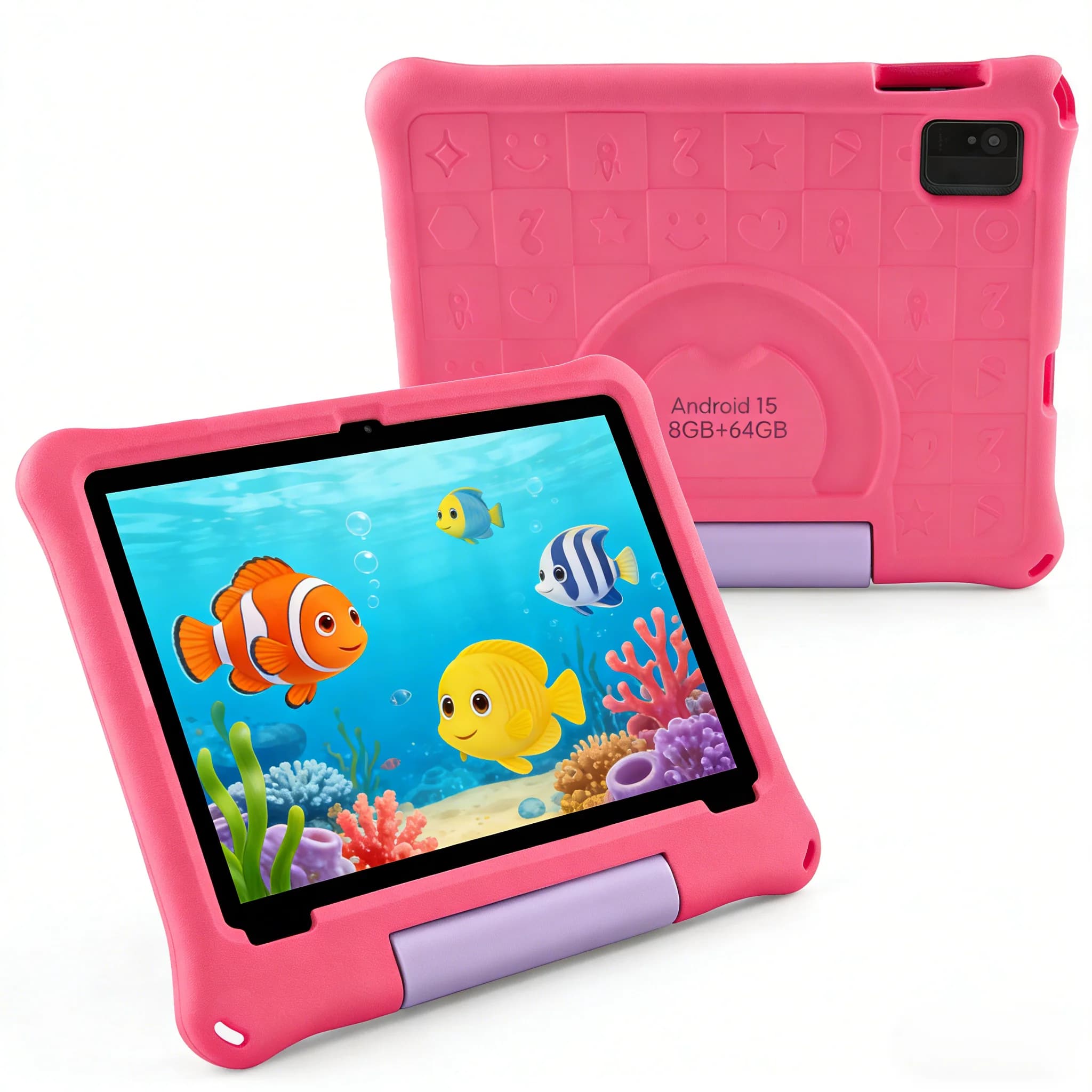 ANRY Tablet Android 15 da 10.1 Pollici, Octa Core, 8GB RAM, 64GB ROM, Batteria 5000mAh, Touch Screen, Tablet Educativo per Bambini e Studenti, GMS Google Play