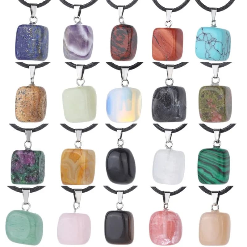 Ciondoli in pietra naturale irregolare assortita, quarzo rosa, ametista, cristallo, pendenti curativi, collana, gioielli minerali, regali