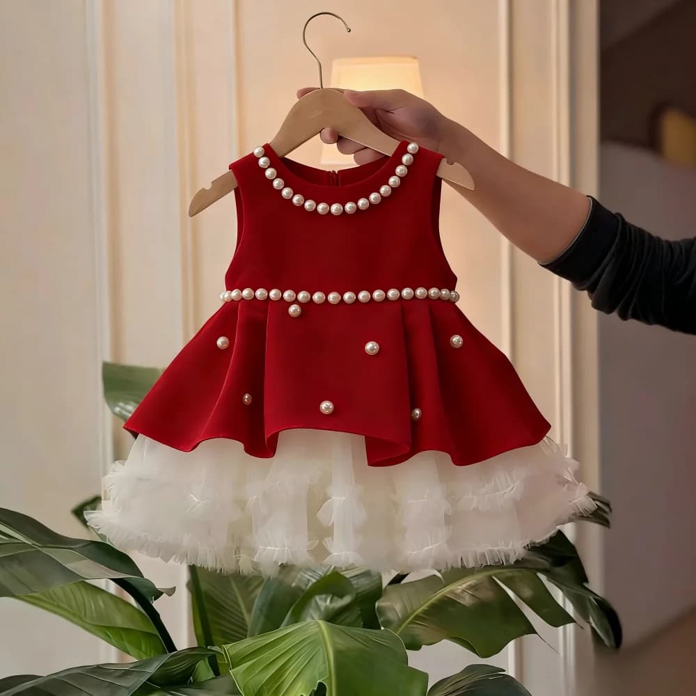 Abito da Cerimonia per Bambina 2026: Nuovo Vestito da Principessa per Bambine, Costume per il Primo Compleanno, Abito Formale Monocolore per la Settimana delle Feste