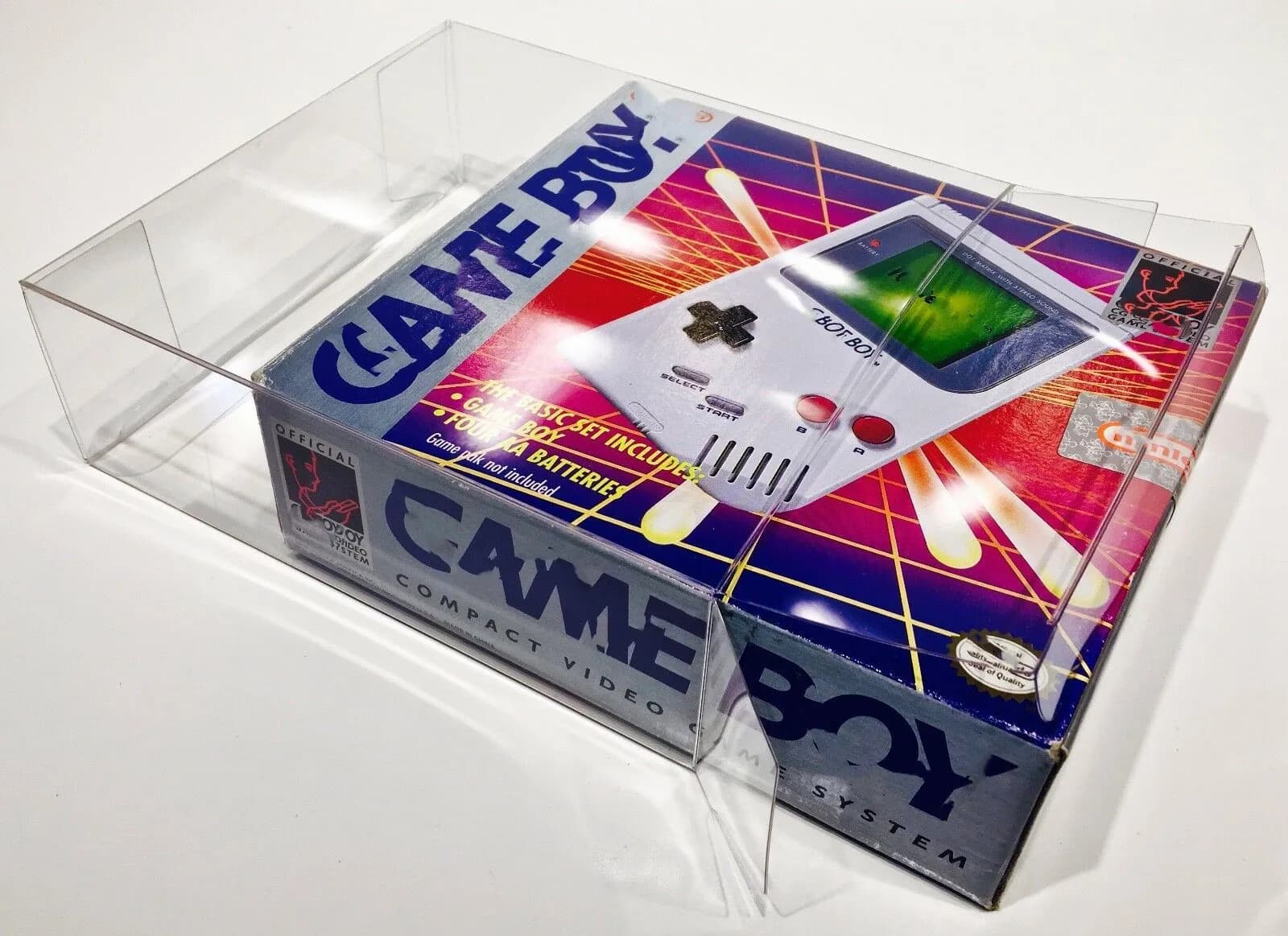 1 protezione scatola trasparente per la custodia scatola console ORIGINALE GAME BOY ROSA/VOLA