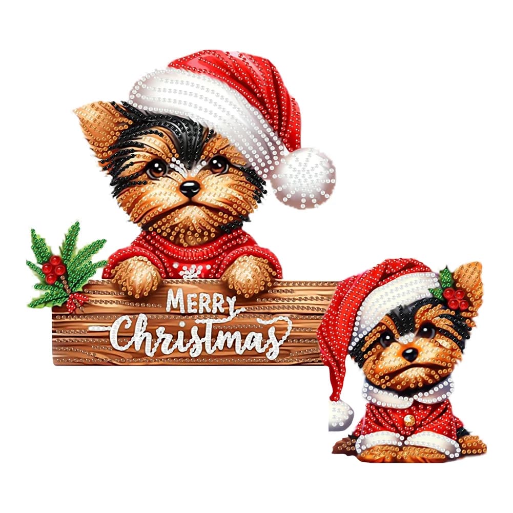 Pendenti angolari per porta con diamanti fai-da-te di Natale, cornice per porta parziale, decorazione da appendere, set di arti con diamanti per la decorazione natalizia domestica