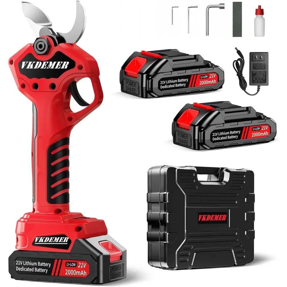 Electric pruning shears, professional battery pruning shears with LCD display, battery powered electric pruning machine with 2 pieces Recha
