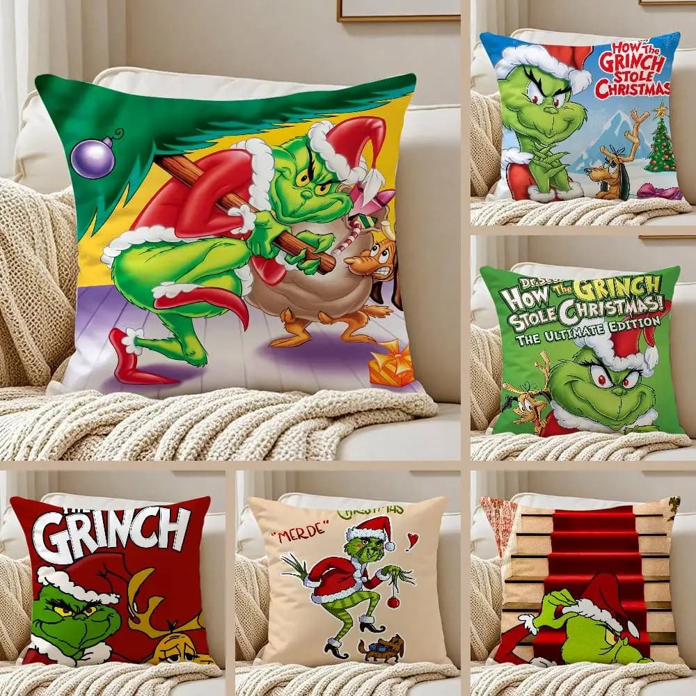 Cool The G-grinchES Pillow Case Sofa and Living Room Decorative Cushion Covers Dust-proof and Mite-proof Invisible Zipper