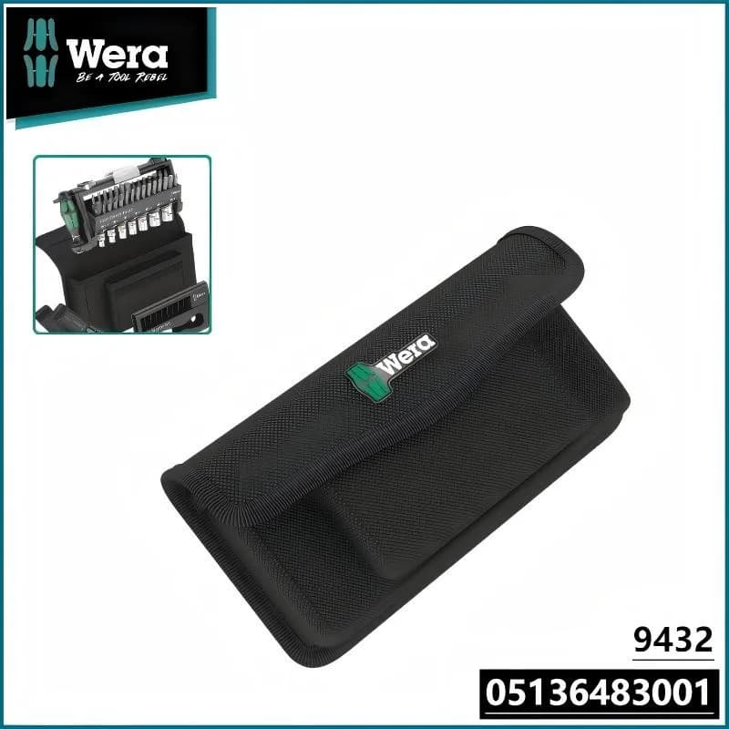 WERA 05136483001 Borsa Porta Attrezzi in Tela - 2 Tasche, 203x89x58mm, Custodia per Accessori Utensili Manuali