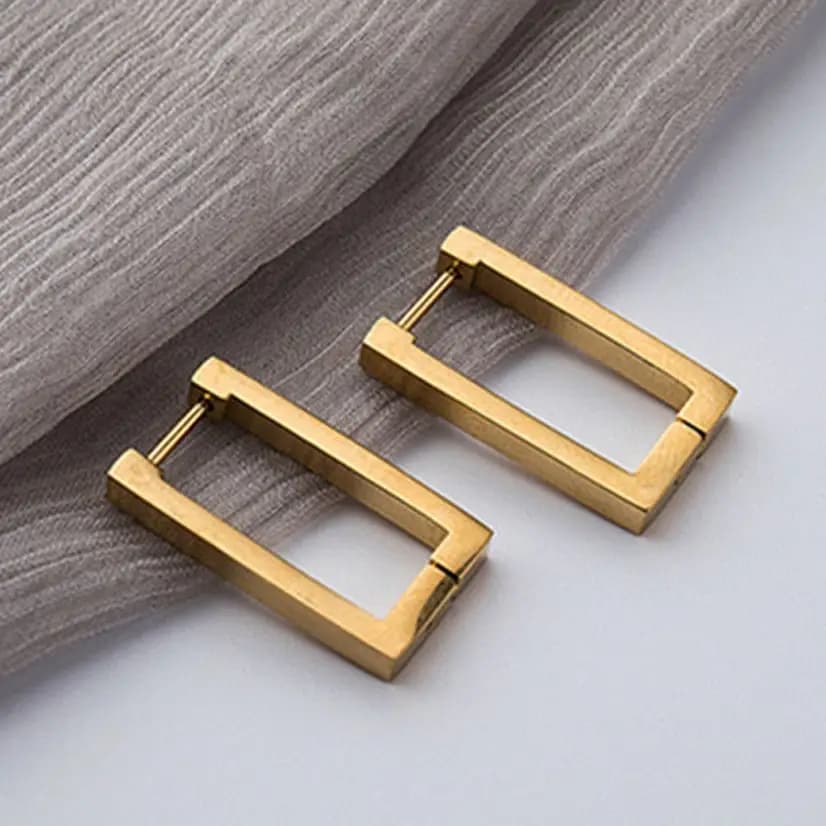 Orecchini geometrici quadrati per le donne orecchini rettangolari in metallo Color oro 2023 nuovi regali di gioielli alla moda all'ingrosso