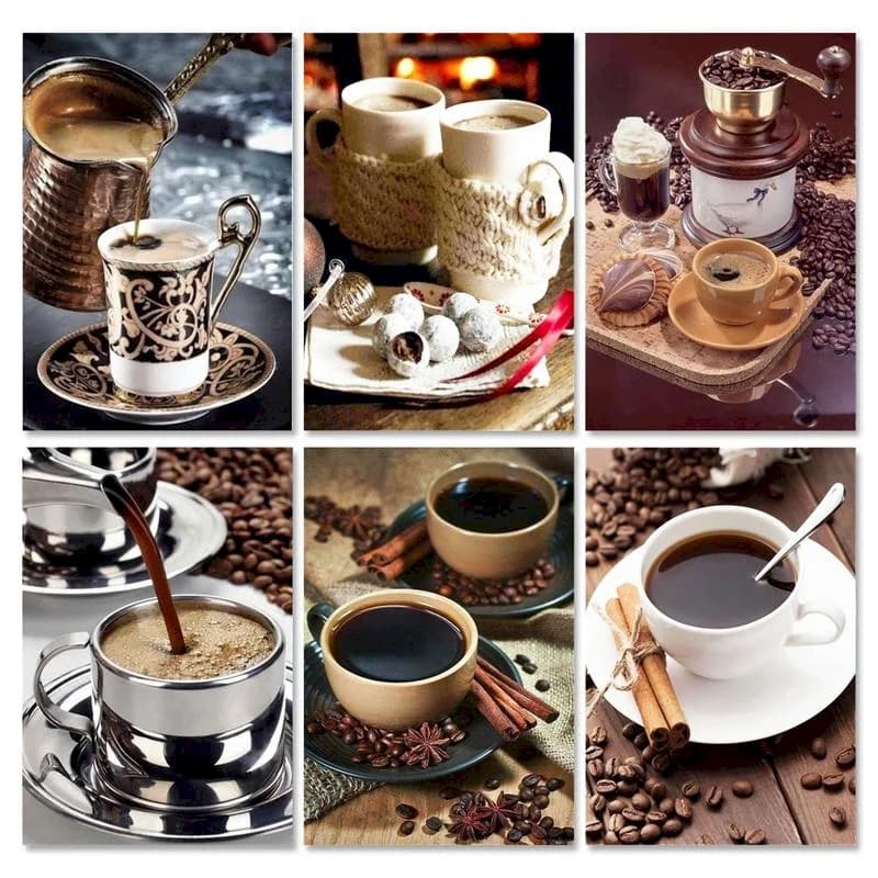 GATYZTORY DIY Painting By Numbers For Adults Coffee On Canvas Frame Handmade Acrylic Paints Drawing Kits Art Picture Decorati