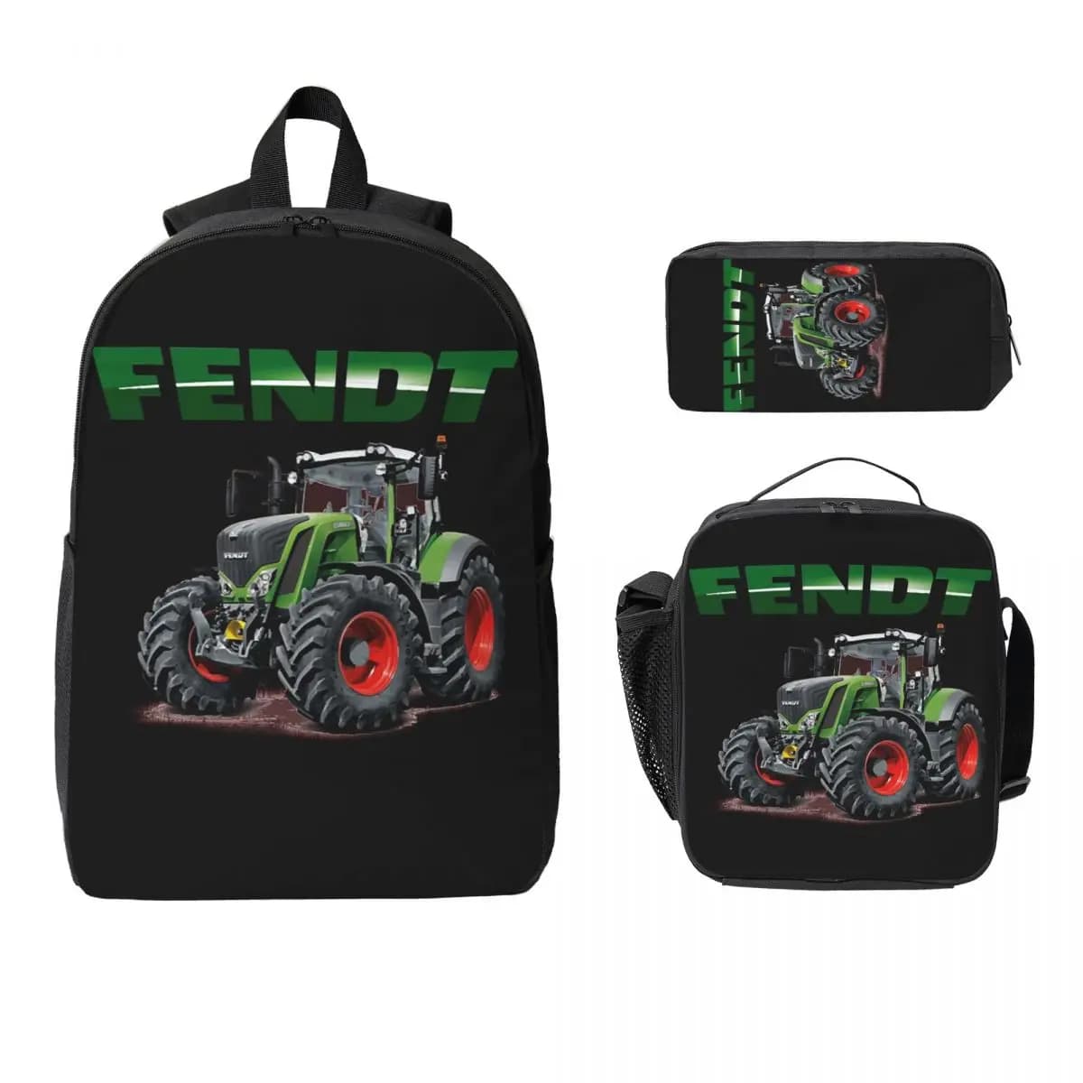 Fendt German Tractors Backpack Student Boys Girls BookBag School Bag Computer Shoulder Bags 3ps Insulated Lunch Bag Pencil Case