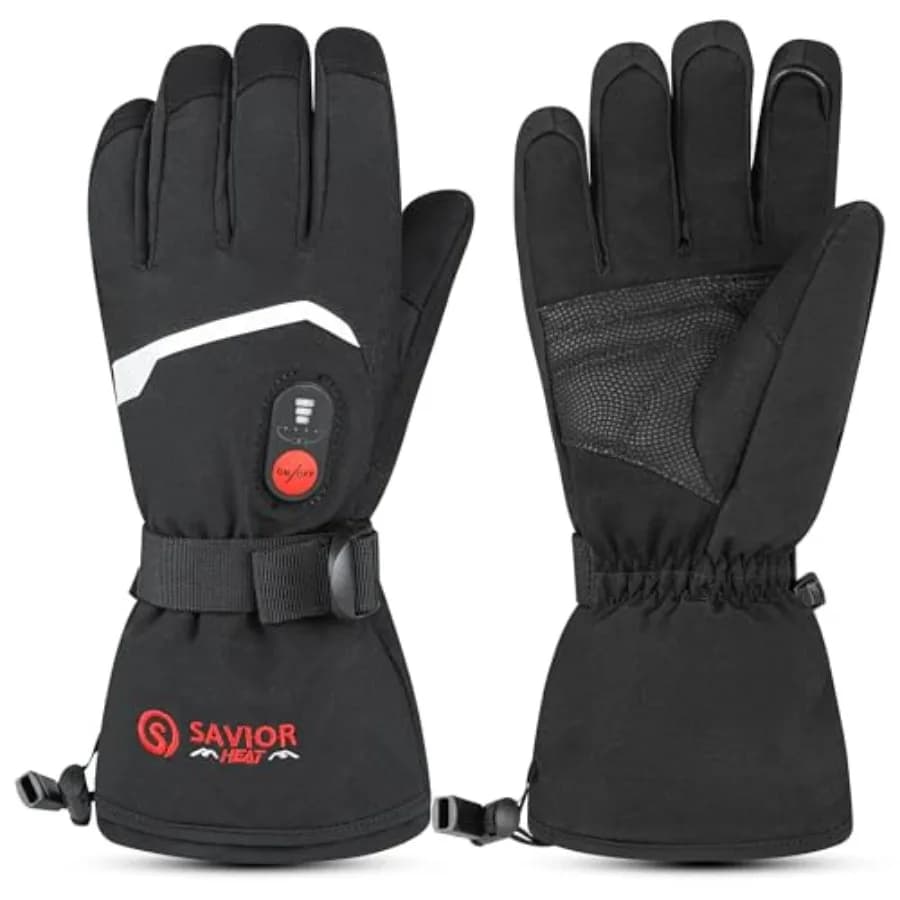 Heated Gloves for Winter Skiing, Motorcycle Riding, Snowboarding, Hunting, Hiking, Camping, Walking Electric Rechargeable 7.4V