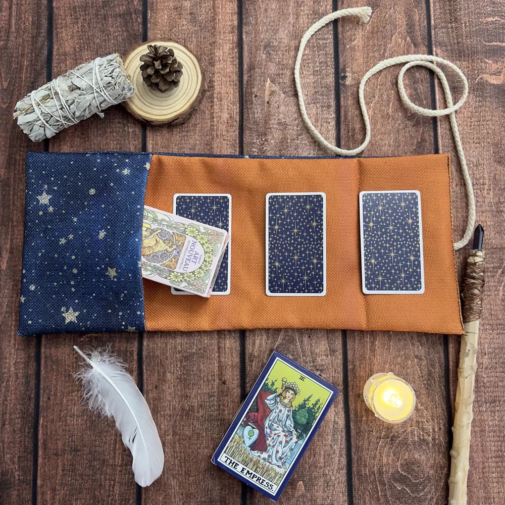 Borsa portaoggetti per carte dei tarocchi Galaxy Tovaglia per carte dei tarocchi per divinazione Custodia per avvolgere il cielo stellato Custodia per carte Oracle Angel Rune