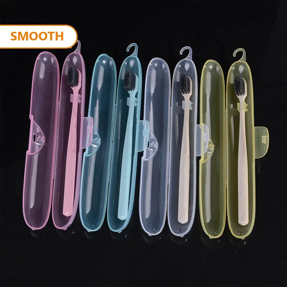 Set di 4 Custodie Protettive per Spazzolini da Denti, Porta Spazzolino da Viaggio in Plastica, Custodia Salvaspazio per Bagno, Dormitorio, Appartamento, Esterno