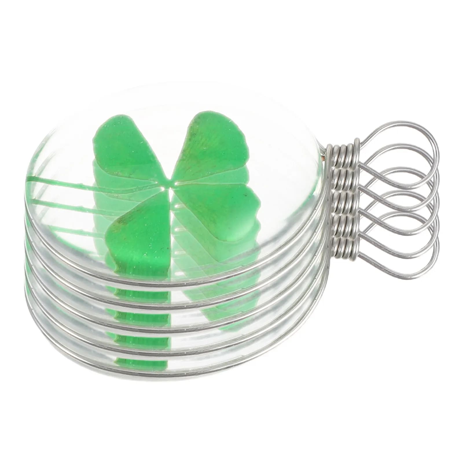 5 Pezzi Ciondoli a Quattro Foglie con Fiori Secchi Premium, Accessori Fai da Te per Creazione Gioielli, Portachiavi, Collane, Bracciali e Artigianato
