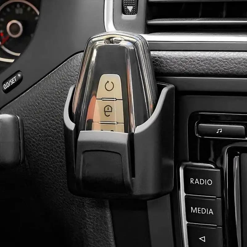 2 pezzi portachiavi per auto clip scatola portaoggetti interna per auto organizzatore per cruscotto supporto adesivo per porta chiavi per carte universale