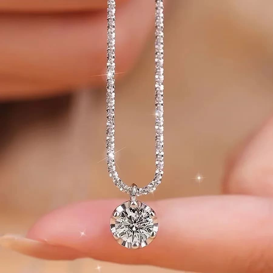 Online celebrity women's non fading shiny necklace, lightweight luxury, high-end, simple and exquisite collarbone chain, girlfriend birthday gift