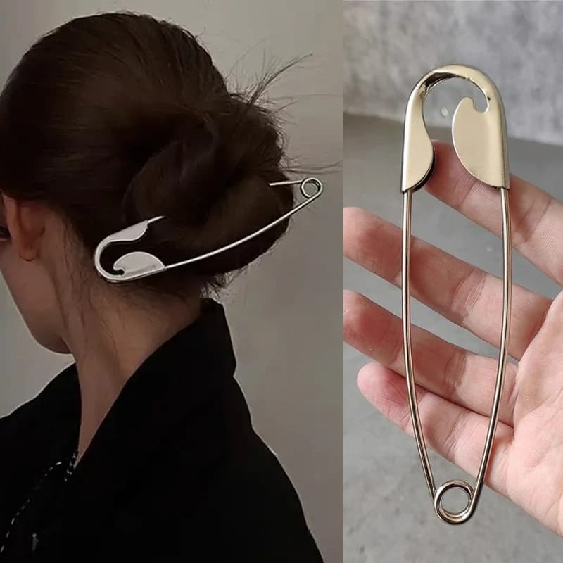 1 pz moda grandi spille per abbigliamento metallo liscio stella spille da balia jeans vestito sciarpa fermagli per capelli per le donne spille regolabili