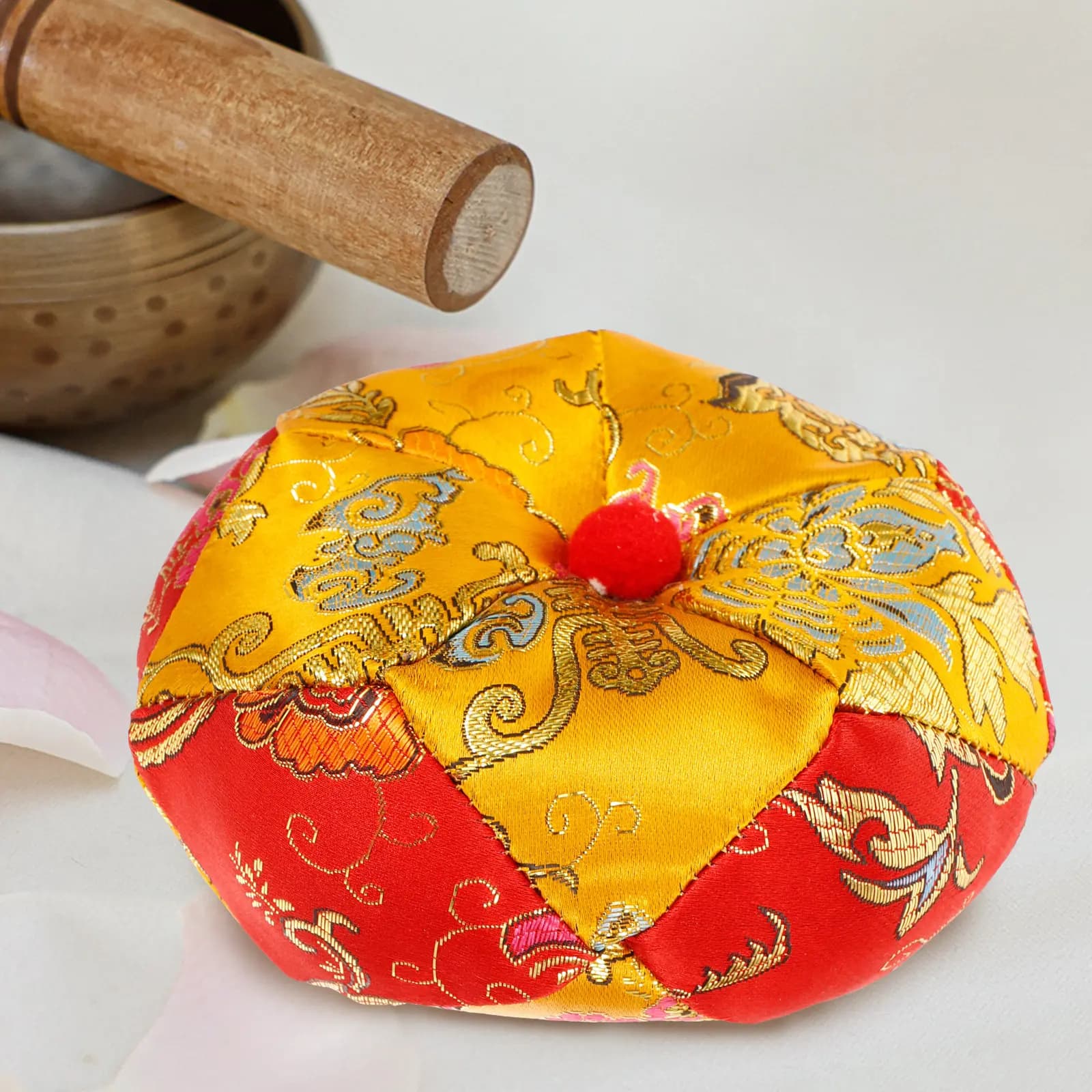 Buddhist Sound Bowl Pad Soft Sturdy Cloth Material Singing Bowl Holder Cushion for Prayer Meditation Mindfulness Practice