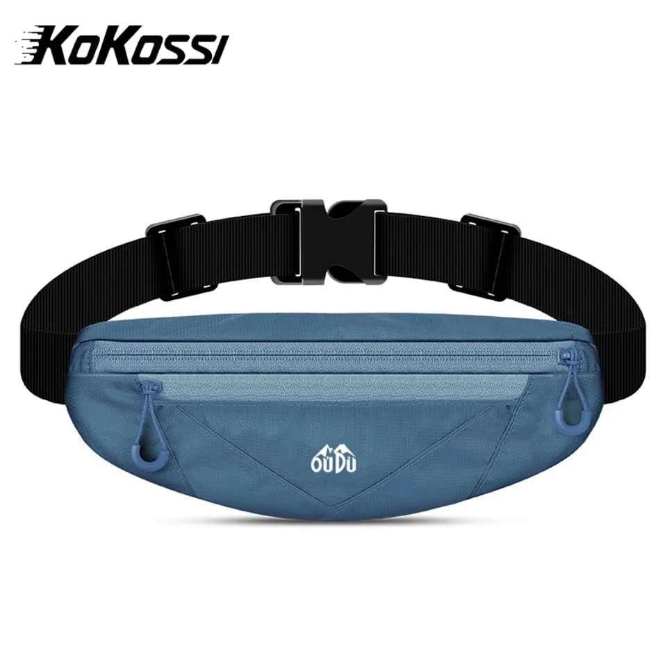 KoKossi Marsupio con doppia tasca con cerniera Marsupio da corsa Borsa sportiva Palestra Yoga Marsupio per cellulare Portafoglio Wasit unisex