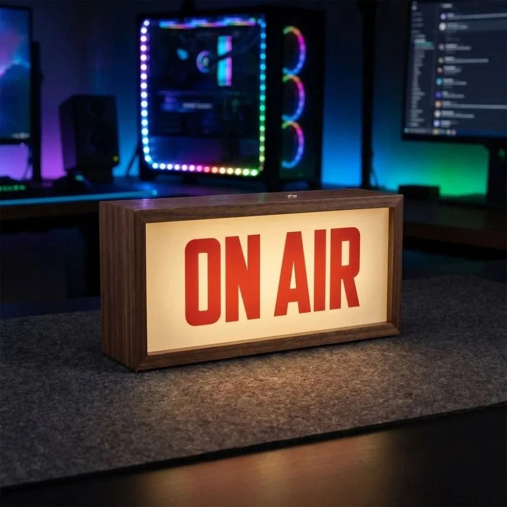 Broadcast ON AIR Sign Desk Mount Wall Mount Recording Warning Indicator Lamp Light Up Design Battery Operated LED Light Box