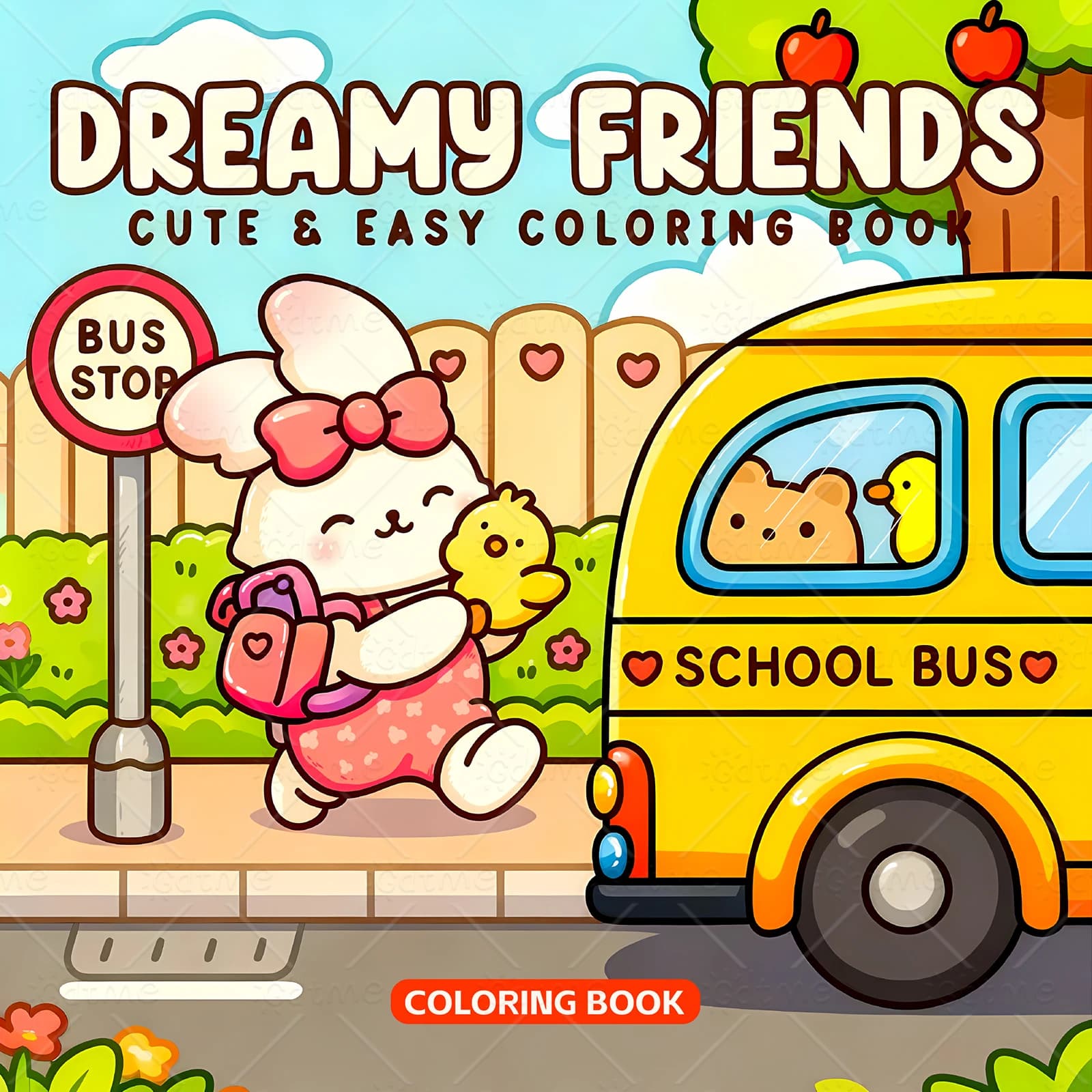 DREAMY FRIENDS Bold-easy Patterns Coloring Book for Adults Cute Drawing Book Perfect Gift for Party and Birthday
