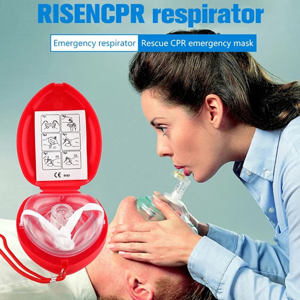 Kit di Pronto Soccorso CPR, Dispositivo Anti-Soffocamento per Adulti e Bambini, Maschera di Emergenza per Casa e Esterni, Respiratore Artificiale con Scatola