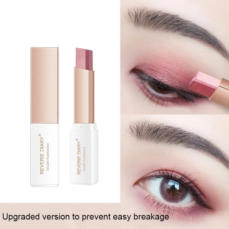 Professionale 2 in 1 doppio colore sfumato velluto ombretto stick trucco occhi trucco ombretto luccicante duraturo impermeabile