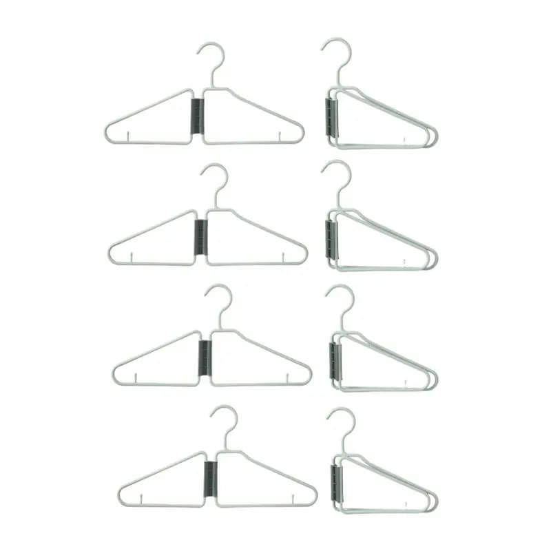 AT84-8Pcs Appendiabiti pieghevoli, Appendiabiti pieghevoli in plastica, Appendiabiti pieghevoli portatili, Appendiabiti da viaggio pieghevoli di facile installazione (Gre