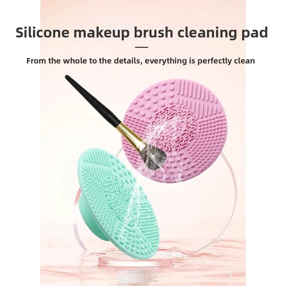 Pad in Silicone per Lavaggio Pennelli da Trucco, Strumento per Pulizia Beauty Blender con Ventosa, Disco Spesso e Piccolo
