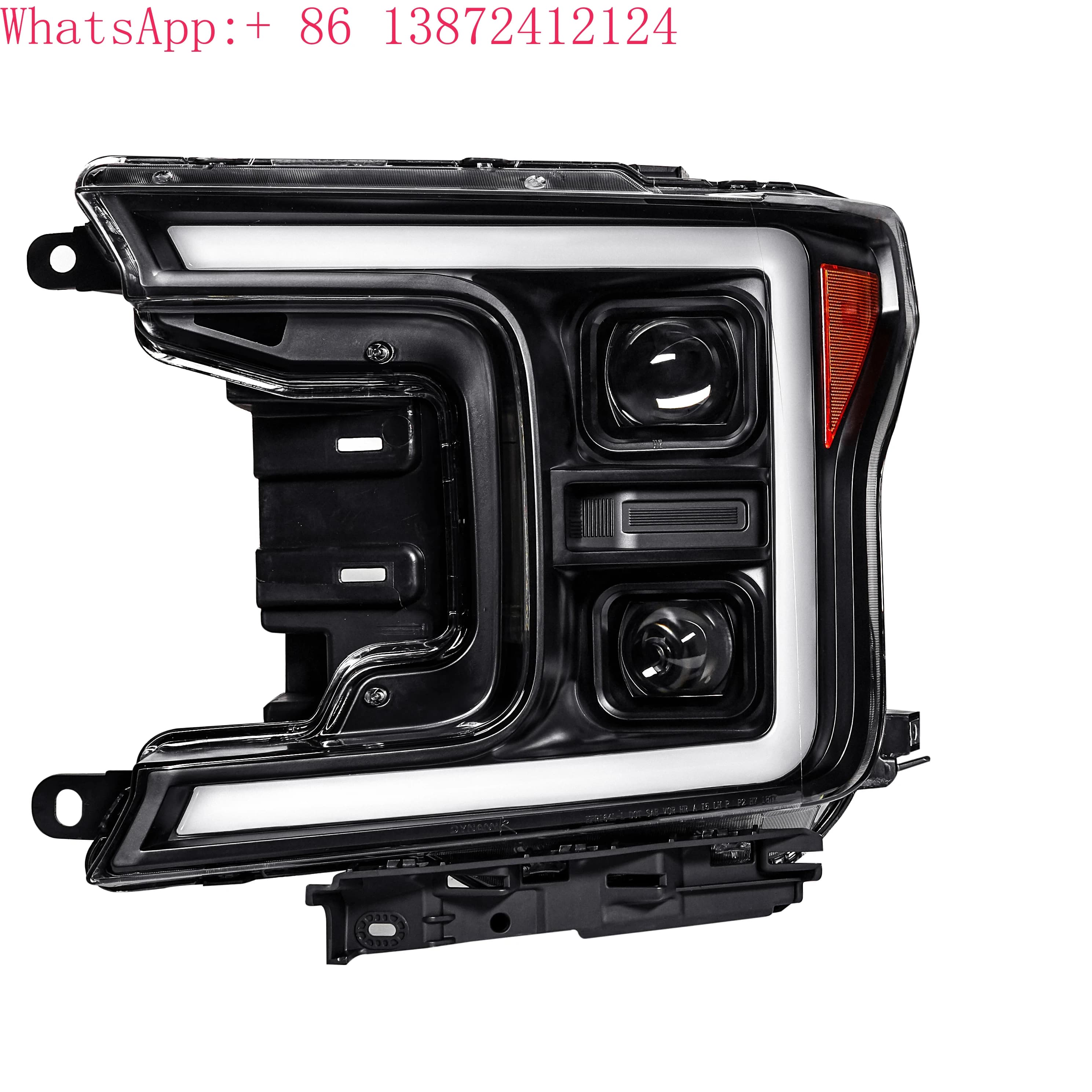 Fari per proiettori a LED C-Bar di vendita calda con indicatori di direzione sequenziali Switchback per Ford F150 2018-2020 (nero/trasparente)