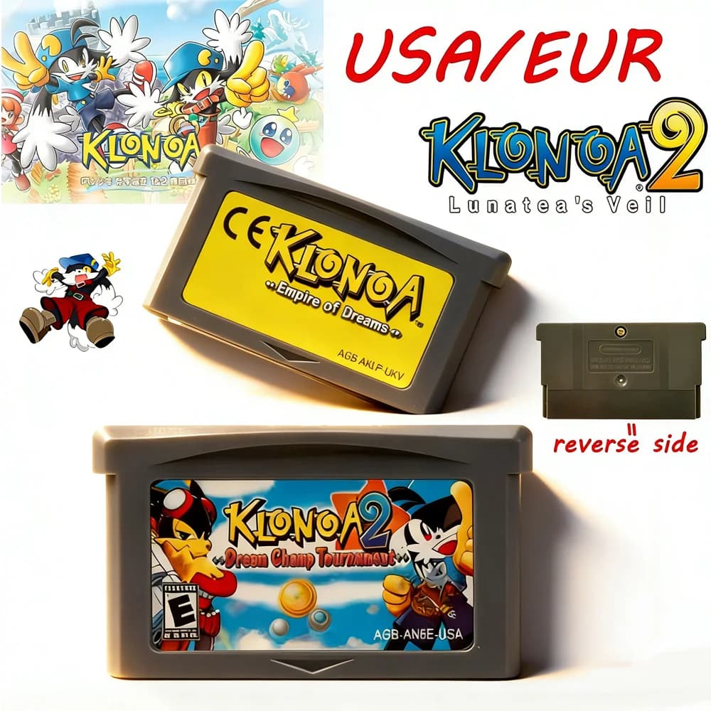 Cartuccia di Gioco GBA Serie Klonoa 32 Bit per Console, Empire of Dreams, Dream Champ Tournament