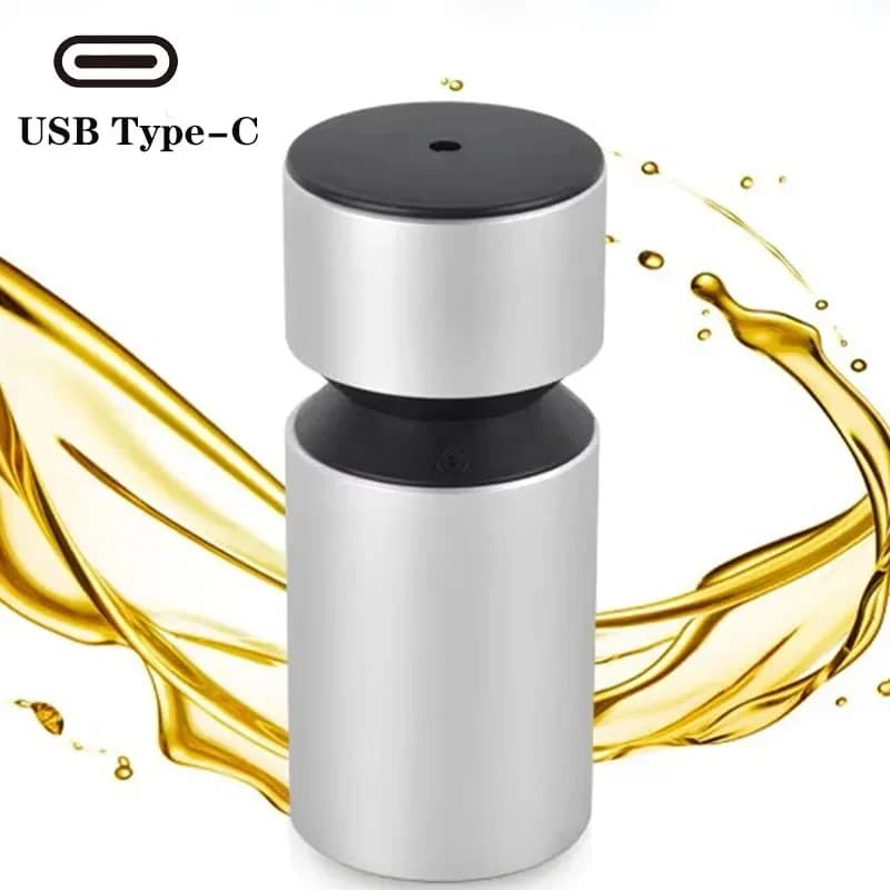 Essential Oil Fragrance Diffuser Without Water Rechargeable USB Nebulizing Diffuser For Deodorant for Auto aromatherapy Silver