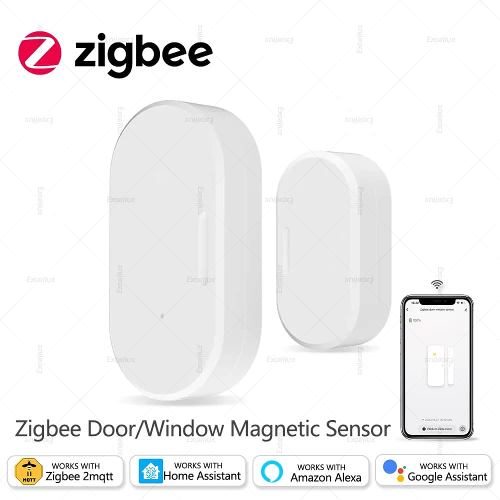 Zigbee Porta Sensore Magnetico Porta Finestra Aperta Chiusa Rivelatore Sensore di Allarme Domotica Intelligente Funziona Con Alexa Google Casa Z2M