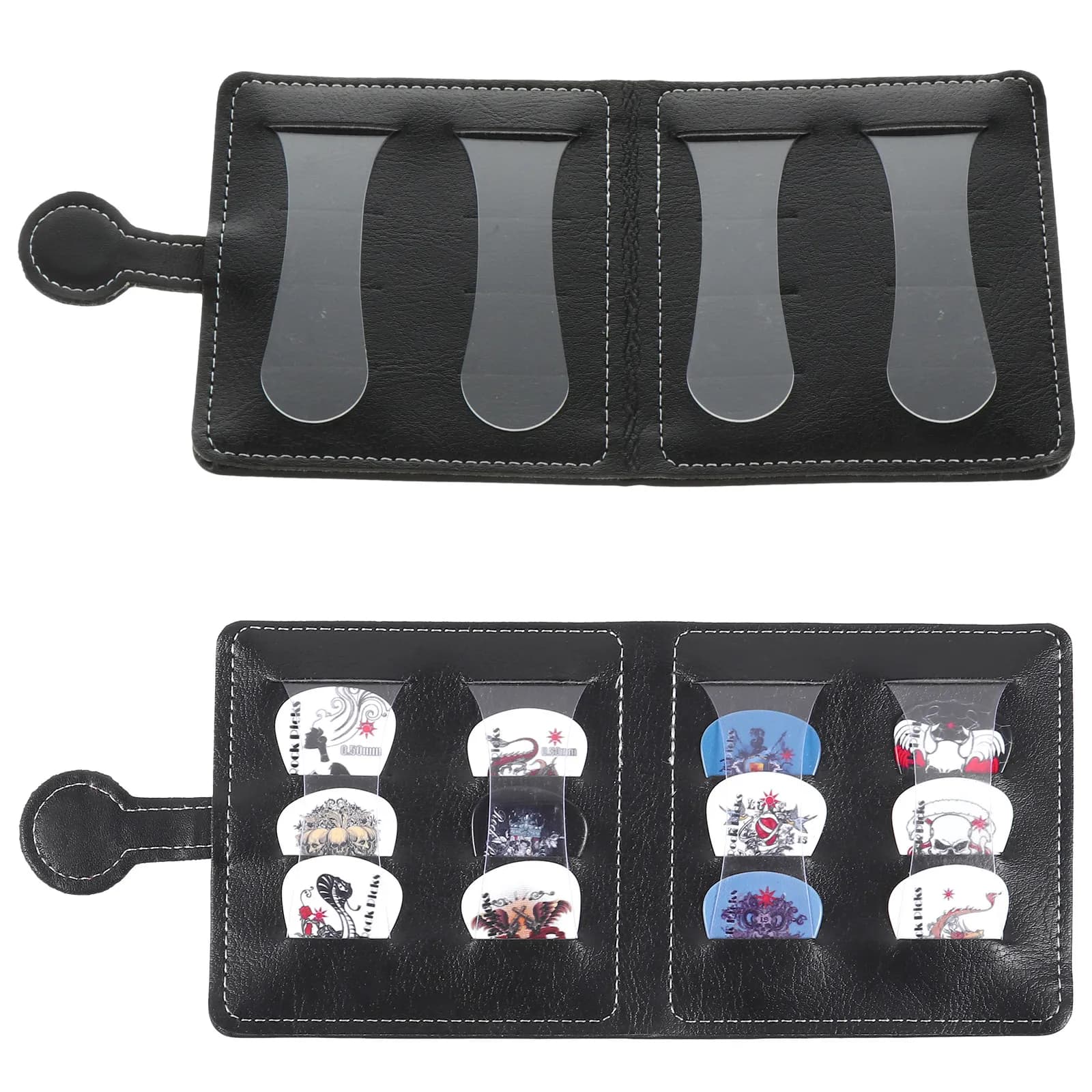 Borsa Portatile per Plettri da Chitarra, Contiene 12 Plettri, Organizer Compatto e Leggero per Chitarra Elettrica, Acustica, Basso e Ukulele