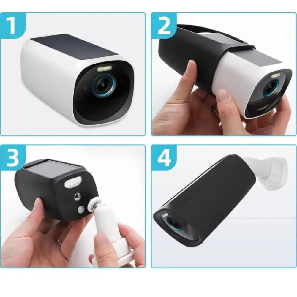 Full Surround Wrap Silicone Camera Cover Soft Silicone Material Security Cam Sleeve for Eufy Security eufyCam 3
