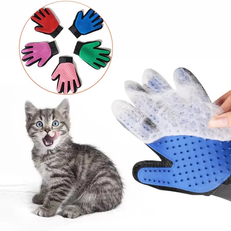 Guanto per Toelettatura Animali Domestici, Spazzola Deshedding per Gatti e Cani, Guanto Massaggiante per la Rimozione dei Peli e il Controllo della Perdita di Pelo durante il Bagno