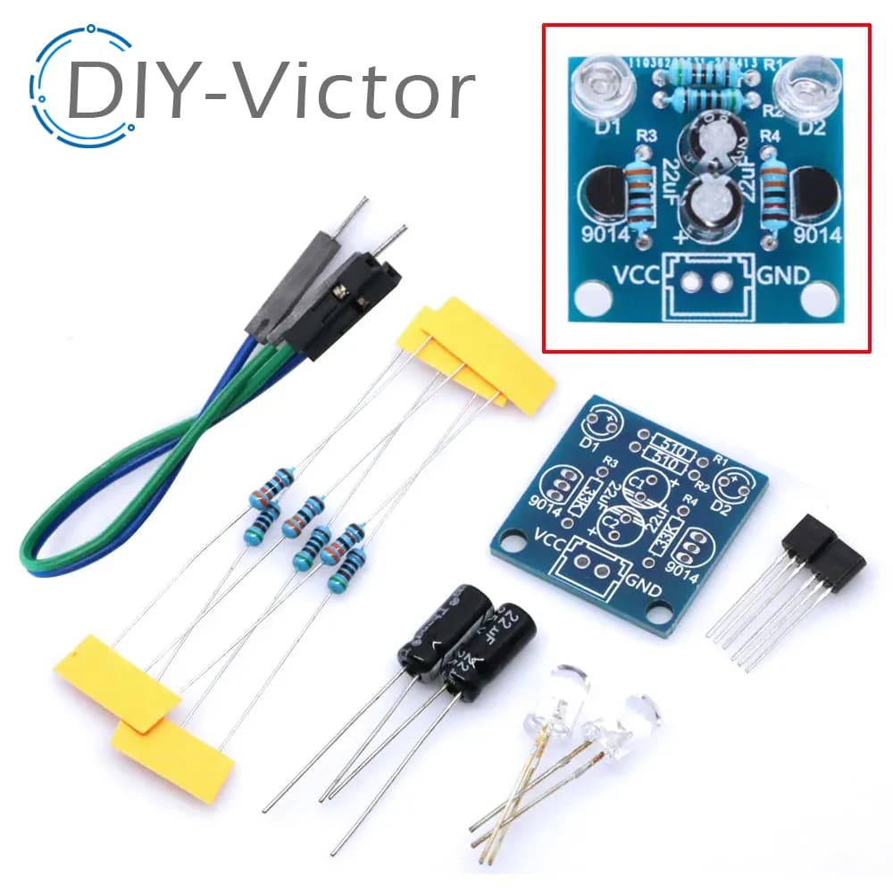 MHT11 Semplice 5MM LED Flash Kit FAI DA TE DC 3V-14V Circuito Elettronica Suite 1.6mm Parti per Arduino Lampeggiante Lampeggiante Kit