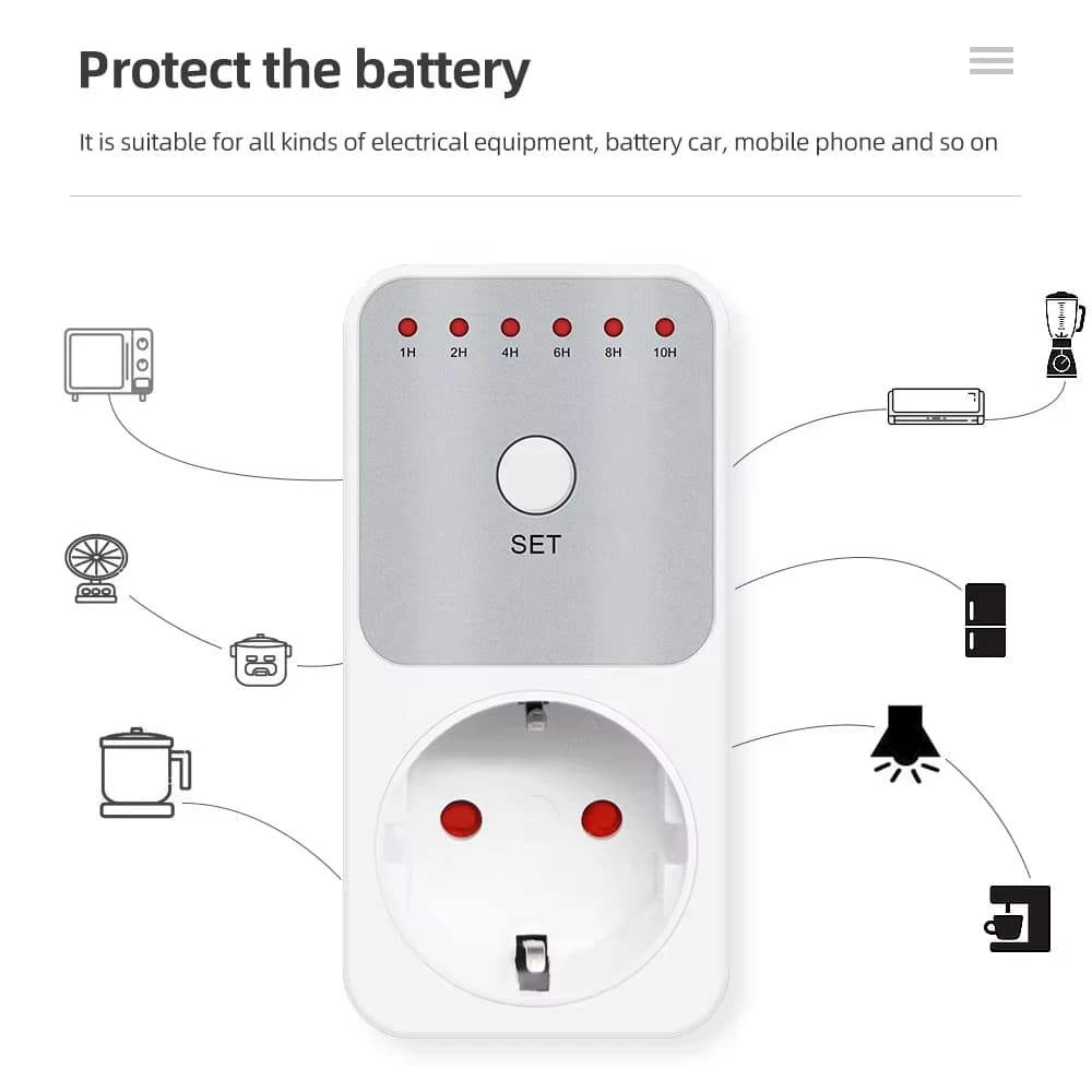 TM04 Interruttore timer per il conto alla rovescia 1h-10h Presa per il conto alla rovescia Impostazione dell'ora plug-in Controllo intelligente dell'ora per elettrodomestico da cucina